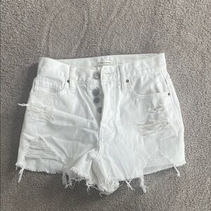 PacSun High Waist White Distressed Shorts